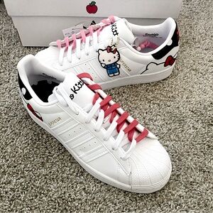 NWT Adidas x Hello Kitty Superstars, Size 8.5